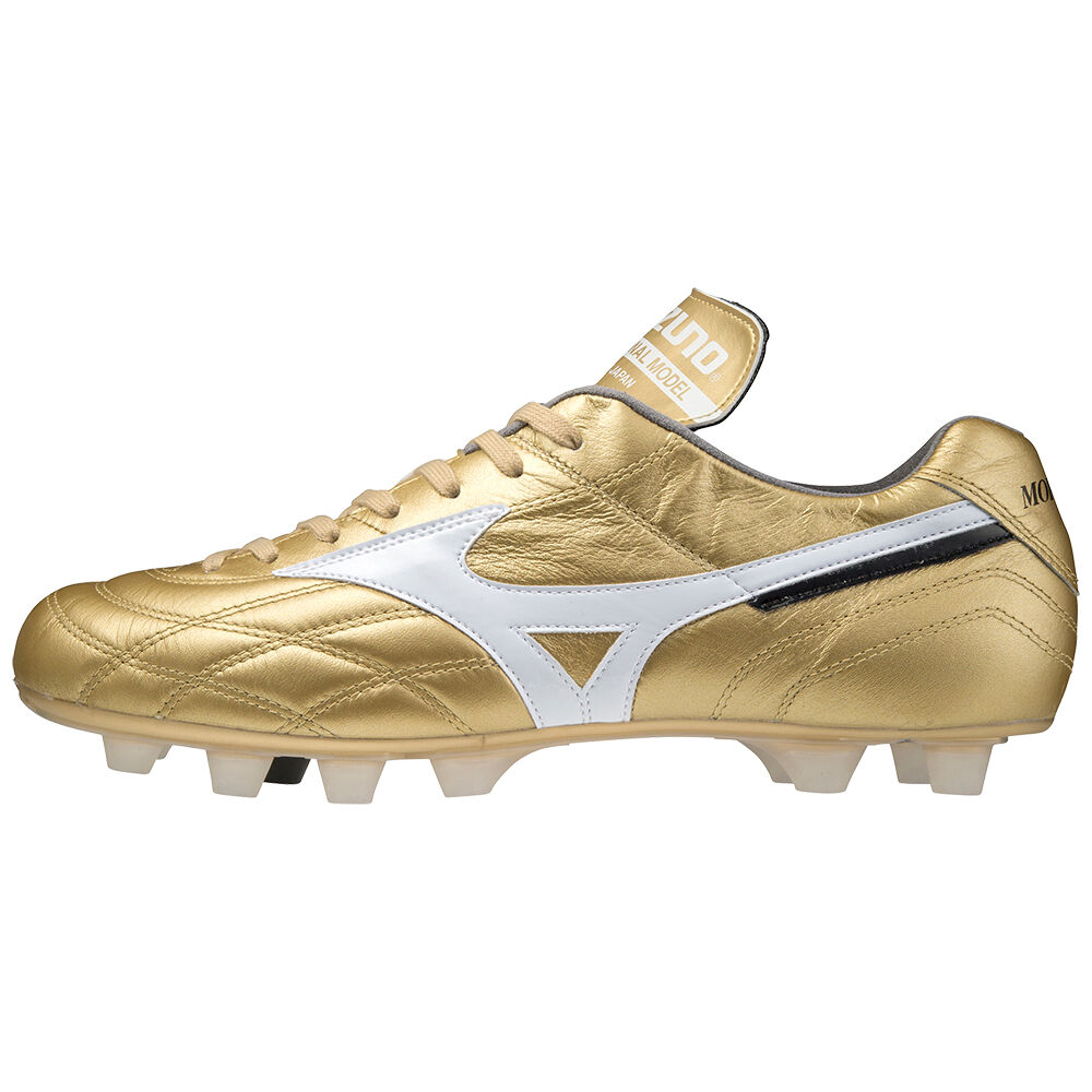 Mizuno Morelia Ul Japan - Erkek Krampon - Altın/Beyaz Türkiye (XWDVHK-539)